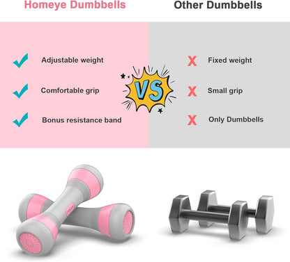 Adjustable Dumbbells Set for Women, 4.5Lbs Dumbbells Weight Pair, Exercise Dumbbells for Home, Office, Gym