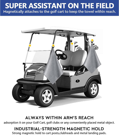 Magnetic Golf Towel Clip Set - Strong Magnet Hold, Removable & Easy Clean, Men'S Golf Gift