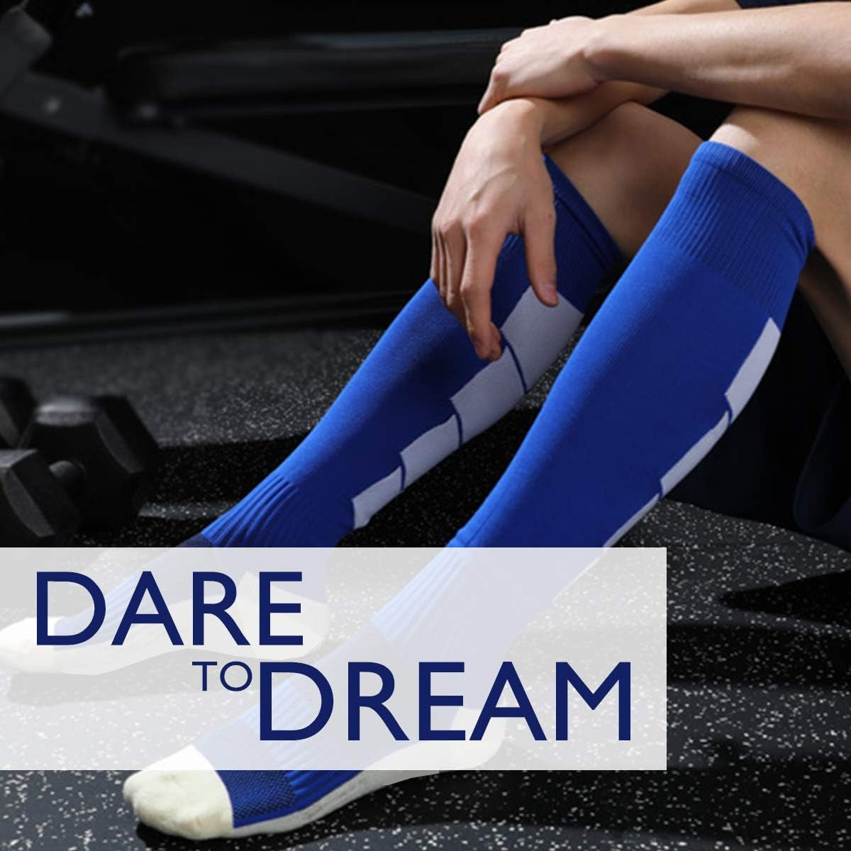 anti Slip Soccer Socks (2 Pairs), Non-Slip Football Socks, Grip Baseball Socks