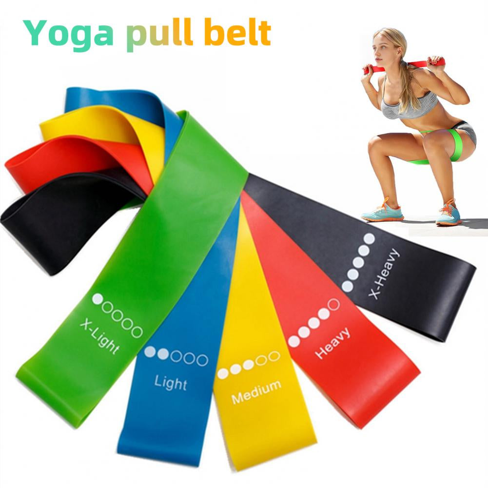 Yoga Resistance Rubber Bands Indoor Outdoor Fitness Equipment 0.35Mm-1.1Mm Pilates Sport Training Workout Elastic Bands