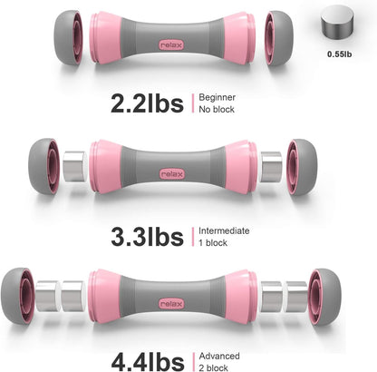 Adjustable Dumbbells Set for Women, 4.5Lbs Dumbbells Weight Pair, Exercise Dumbbells for Home, Office, Gym